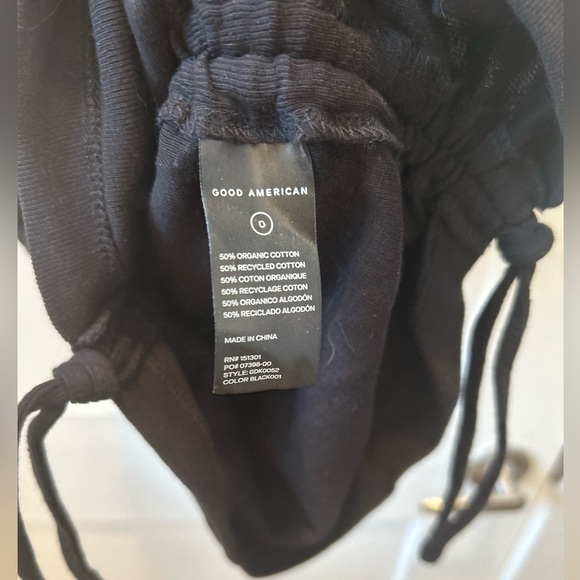 Good American Ruched Mini Tank Dress Women's 0 Black Solid Round Neck Sleeveless - Picture 4 of 8